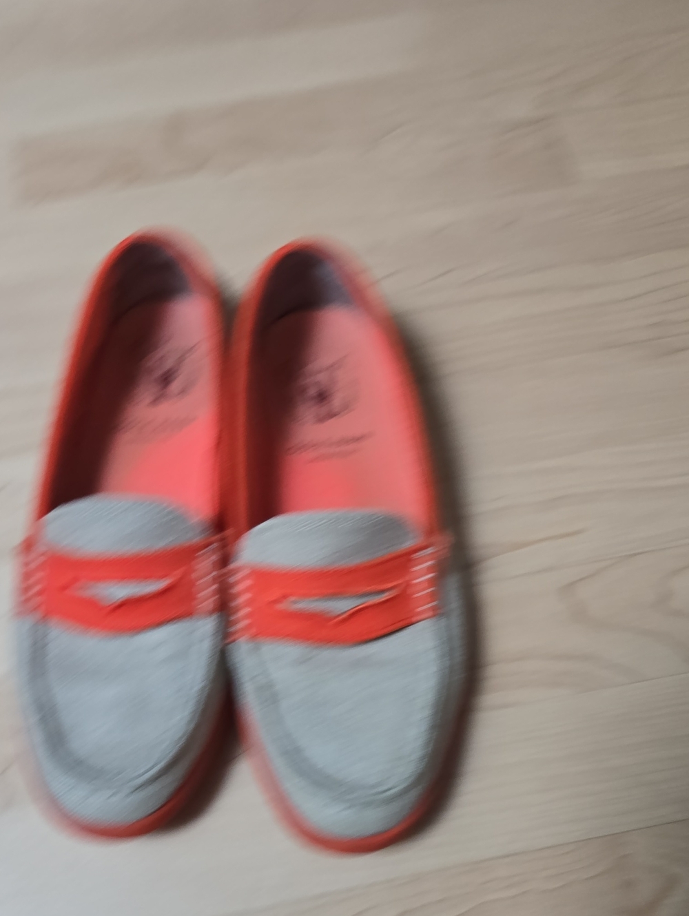 Women's Two-Tone Beige and Orange Cole Haan Grand.Os Loafers